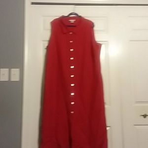 SARAH SPENCER, Red Linen and rayon dress size 24